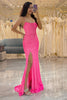 Load image into Gallery viewer, Glitter Pink Mermaid Long Formal Dress With Slit