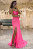 Load image into Gallery viewer, Glitter Pink Mermaid Long Formal Dress With Slit