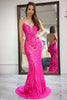 Load image into Gallery viewer, Fuchsia Mermaid Long Formal Dress With Appliques