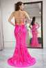 Load image into Gallery viewer, Fuchsia Mermaid Long Formal Dress With Appliques