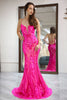 Load image into Gallery viewer, Fuchsia Mermaid Long Formal Dress With Appliques