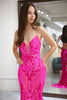 Load image into Gallery viewer, Fuchsia Mermaid Long Formal Dress With Appliques