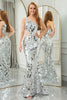 Load image into Gallery viewer, Sparkly Silver Mermaid Cut Out One Shoulder Long Formal Dress With Sequins