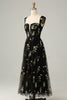 Load image into Gallery viewer, A Line Sweetheart Black Long Formal Dress with Embroidery