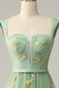 Load image into Gallery viewer, A Line Sweetheart Green Long Formal Dress with Embroidery