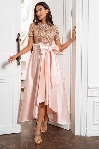 Blush Mother of the Bride Dress with Sequins