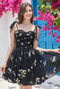 Load image into Gallery viewer, Cute A-Line Black Short Formal Dress With Embroidery