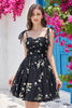 Load image into Gallery viewer, Cute A-Line Black Short Formal Dress With Embroidery