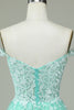 Load image into Gallery viewer, Cute A Line Spaghetti Straps Mint Short Formal Dress with Appliques