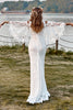 Load image into Gallery viewer, Ivory Lace Cold Shoulder Mermaid Cape Sleeve Boho Wedding Dress