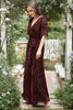 Load image into Gallery viewer, A Line V Neck Rust Long Bridesmaid Dress with Split Front