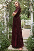 Load image into Gallery viewer, A Line V Neck Rust Long Bridesmaid Dress with Split Front