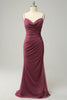 Load image into Gallery viewer, Sheath Spaghetti Straps Desert Rose Plus Size Bridesmaid Dress with Open Back