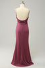 Load image into Gallery viewer, Sheath Spaghetti Straps Desert Rose Plus Size Bridesmaid Dress with Open Back