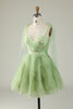 Load image into Gallery viewer, A-Line Spaghetti Straps Green Short Party Dress