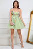 Load image into Gallery viewer, A-Line Spaghetti Straps Green Short Formal Dress with Appliques