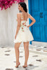 Load image into Gallery viewer, Stylish A Line Spaghetti Straps Champagne Short Formal Dress with Appliques