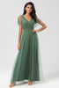 Load image into Gallery viewer, Tulle Beaded Twilight Bridesmaid Dress