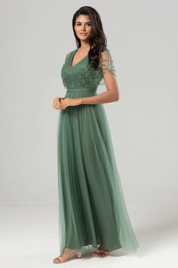 Tulle Beaded Twilight Bridesmaid Dress