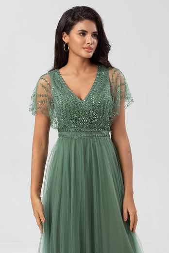 Tulle Beaded Twilight Bridesmaid Dress