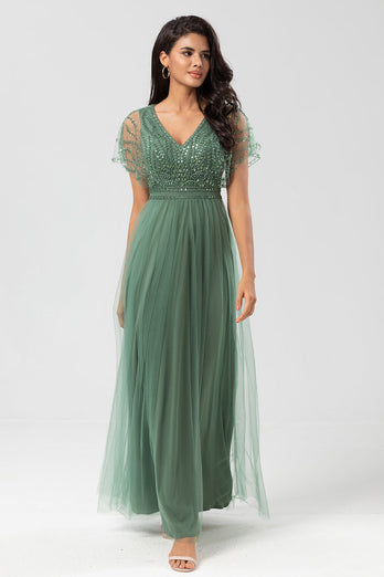 Tulle Beaded Twilight Bridesmaid Dress