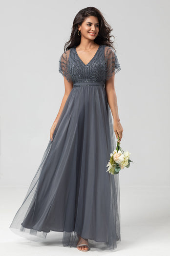 Tulle Beaded Twilight Bridesmaid Dress