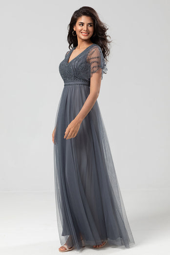 Tulle Beaded Twilight Bridesmaid Dress