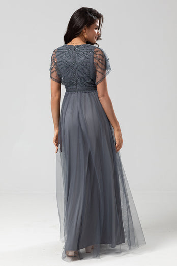 Tulle Beaded Twilight Bridesmaid Dress