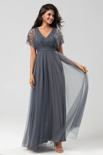 Tulle Beaded Twilight Bridesmaid Dress