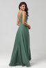 Load image into Gallery viewer, A-Line Eucalyptus Long Bridesmaid Dress with Beading