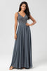 Load image into Gallery viewer, A-Line Eucalyptus Long Bridesmaid Dress with Beading