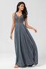 Load image into Gallery viewer, A-Line Eucalyptus Long Bridesmaid Dress with Beading