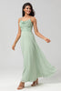 Load image into Gallery viewer, Long Dusty Sage Bridesmaid Dress with Beaded