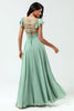 Load image into Gallery viewer, Chiffon A-Line Matcha Bridesmaid Dress with Ruffles