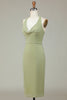 Load image into Gallery viewer, Halter Dusty Sage Bridesmaid Dress