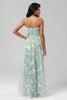 Load image into Gallery viewer, Spaghetti Straps Matcha Bridesmaid Dress with Appliques