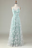 Load image into Gallery viewer, Tulle Spaghetti Straps Matcha Bridesmaid Dress with Appliques