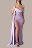 Load image into Gallery viewer, Mermaid Sparkly Purple Long Formal Dress with Slit
