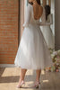 Load image into Gallery viewer, Tulle White Wedding Dress with Long Sleeves