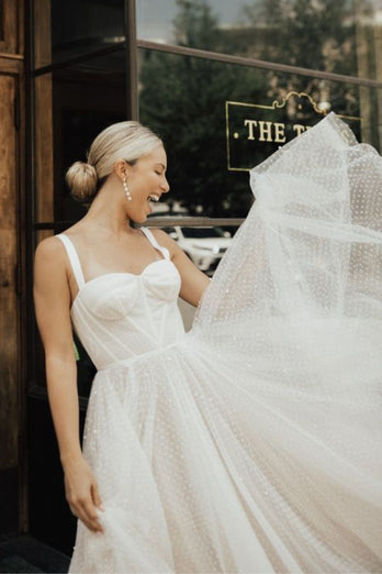 Tulle Corset White Wedding Dress