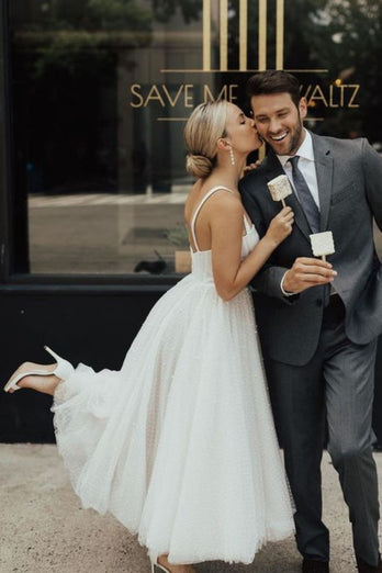 Tulle Corset White Wedding Dress