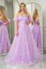 Load image into Gallery viewer, Sparkly Lilac A Line Strapless Long Formal Dress With Embroidery