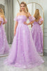 Load image into Gallery viewer, Sparkly Lilac A Line Strapless Long Formal Dress With Embroidery