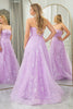 Load image into Gallery viewer, Sparkly Lilac A Line Strapless Long Formal Dress With Embroidery