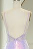 Load image into Gallery viewer, Glitter Light Purple Mermaid Backless Long Corset Formal Dress With Slit