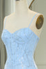 Load image into Gallery viewer, Sparkly Light Blue Mermaid Long Formal Dress With Sequined Appliques