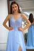 Load image into Gallery viewer, A-Line Chiffon Lavender Beaded Formal Dress with Slit