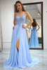 Load image into Gallery viewer, A-Line Chiffon Lavender Beaded Formal Dress with Slit