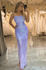 Load image into Gallery viewer, Sparkly Lilac Mermaid Backless Long Formal Dress With Sequined Appliques