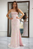 Load image into Gallery viewer, Mermaid Pink Lace-Up Back Formal Dress with Appliques